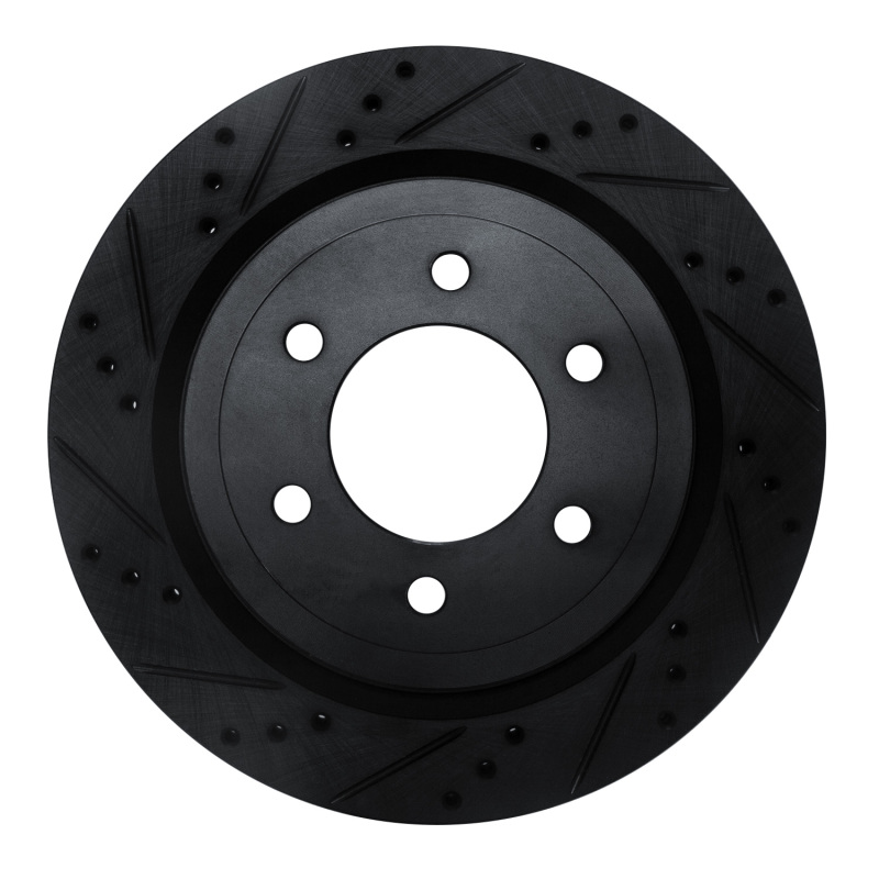 Ford F-150 Brake Rotor (1) - Rear Left - R1 Concepts - Drilled & Slotted - Black - `18-`21
